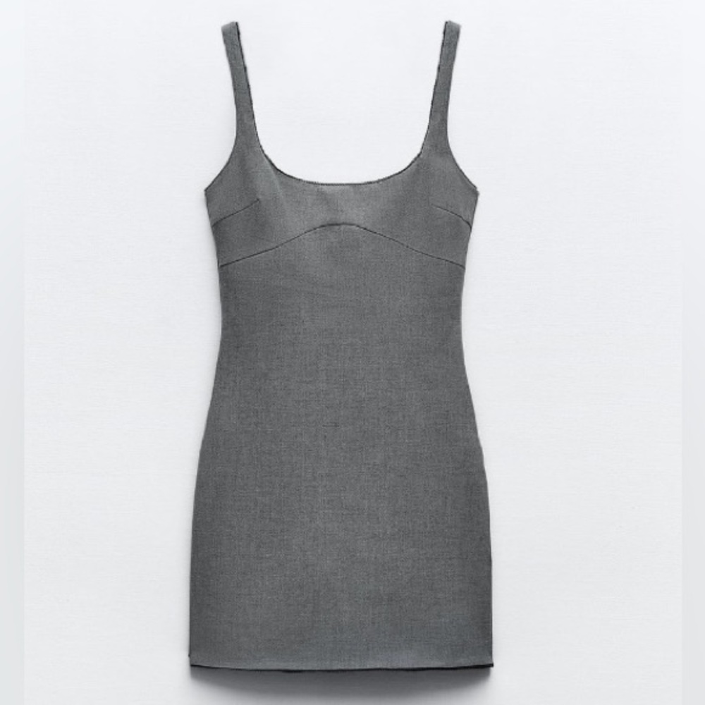 Zara - Grey Short Lace Dress